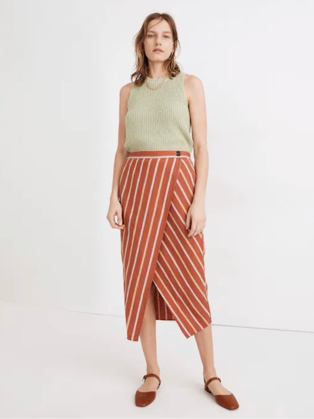 NWT Madewell Overlay Skirt in Stripe